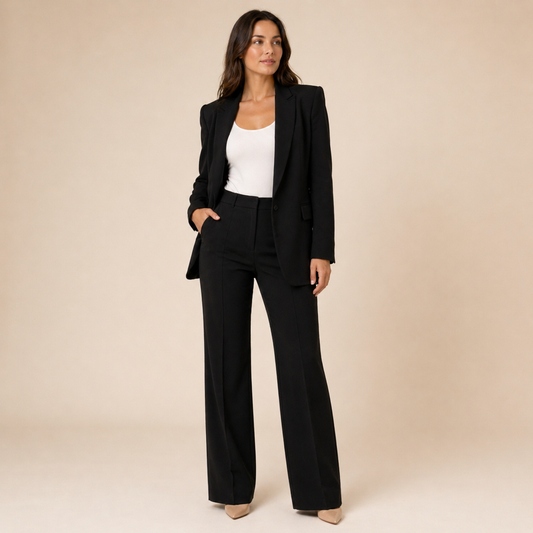Vanessa | Elegante conjunto de traje con pantalones acampanados