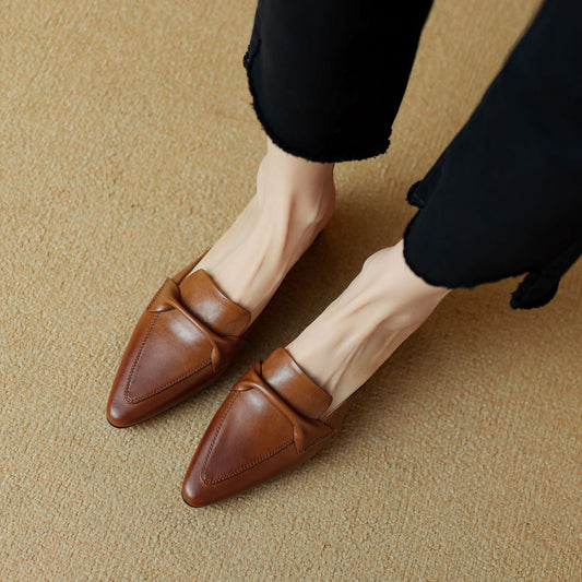 Marloe | Mules de cuero con punta afilada