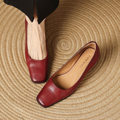 Oriel | Zapatos de salón cuadrados de cuero