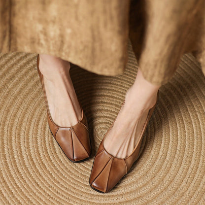 Marisol | Zapatos de salón de piel con puntera cuadrada