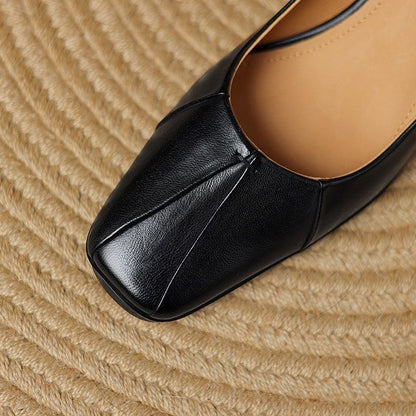 Marisol | Zapatos de salón de piel con puntera cuadrada