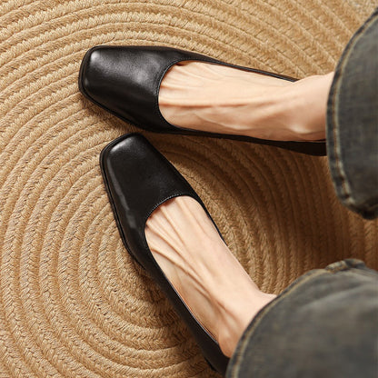 Oriel | Zapatos de salón cuadrados de cuero