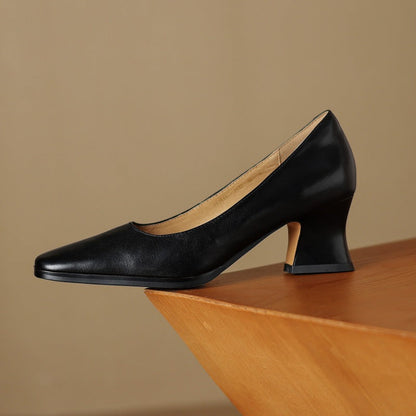 Oriel | Zapatos de salón cuadrados de cuero