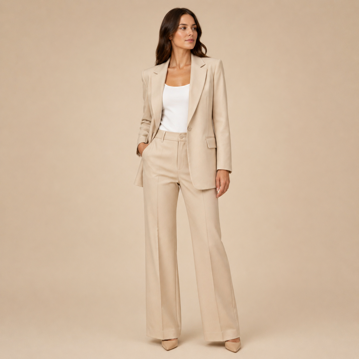 Vanessa | Elegante conjunto de traje con pantalones acampanados