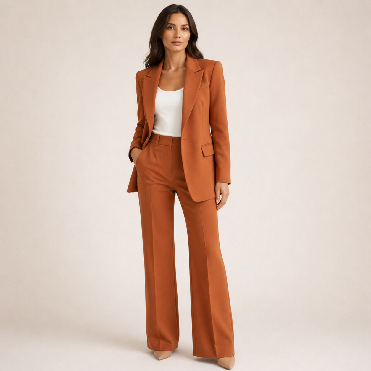 Vanessa | Elegante conjunto de traje con pantalones acampanados
