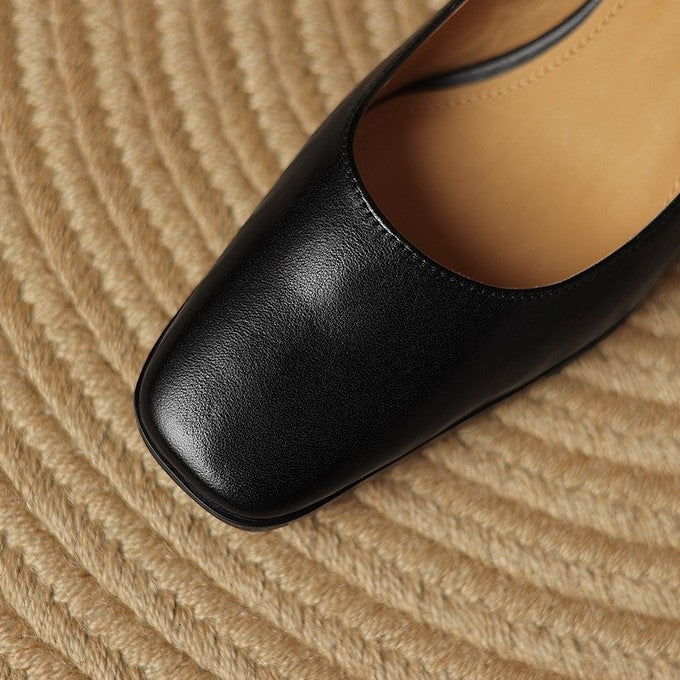 Oriel | Zapatos de salón cuadrados de cuero