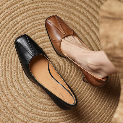 Marisol | Zapatos de salón de piel con puntera cuadrada
