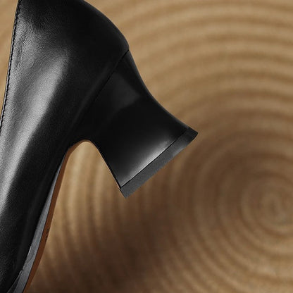 Oriel | Zapatos de salón cuadrados de cuero