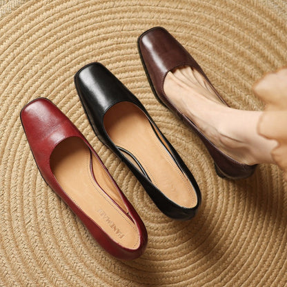 Oriel | Zapatos de salón cuadrados de cuero