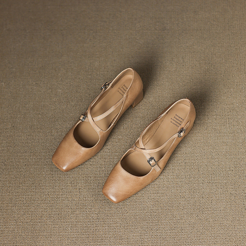 Marvane | Zapatos de tacón bajo de piel