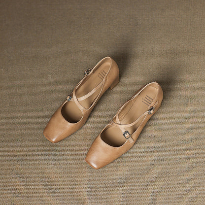 Marvane | Zapatos de tacón bajo de piel