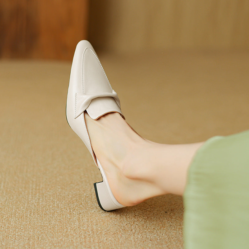 Marloe | Mules de cuero con punta afilada