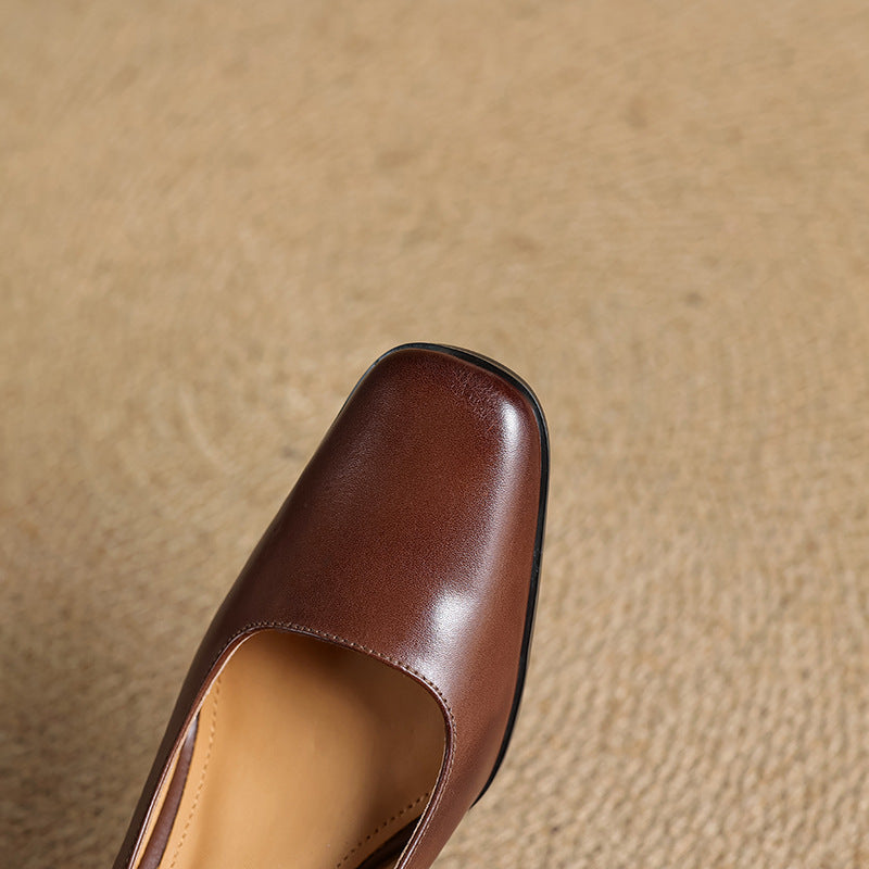 Elviera | Zapatos de salón cuadrados de cuero