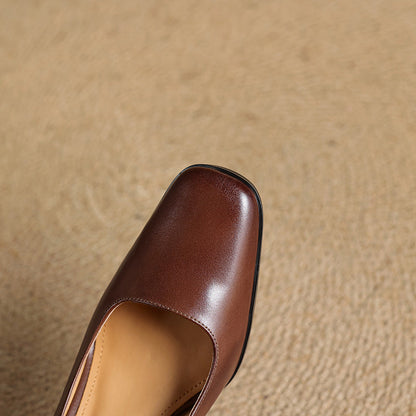 Elviera | Zapatos de salón cuadrados de cuero