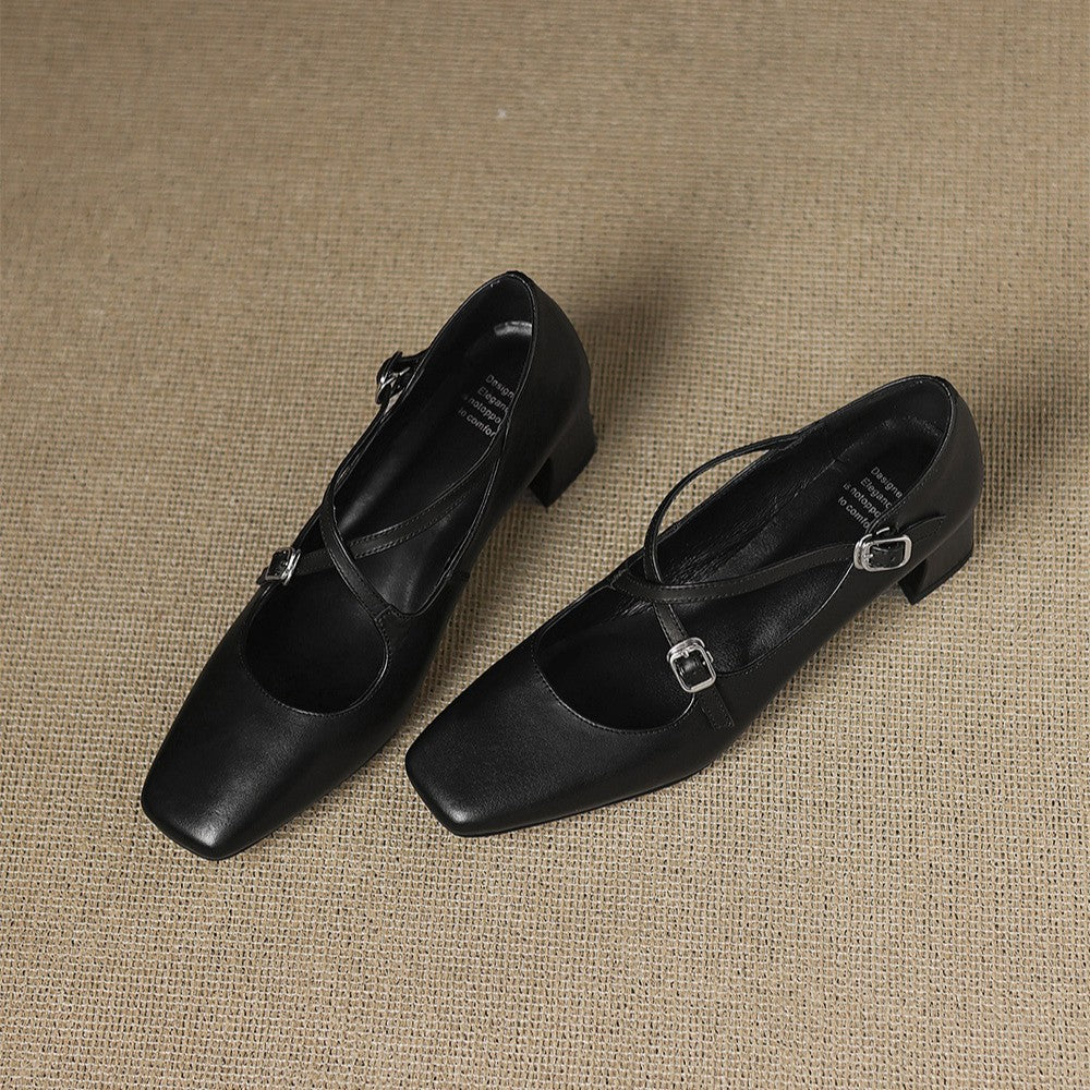 Marvane | Zapatos de tacón bajo de piel