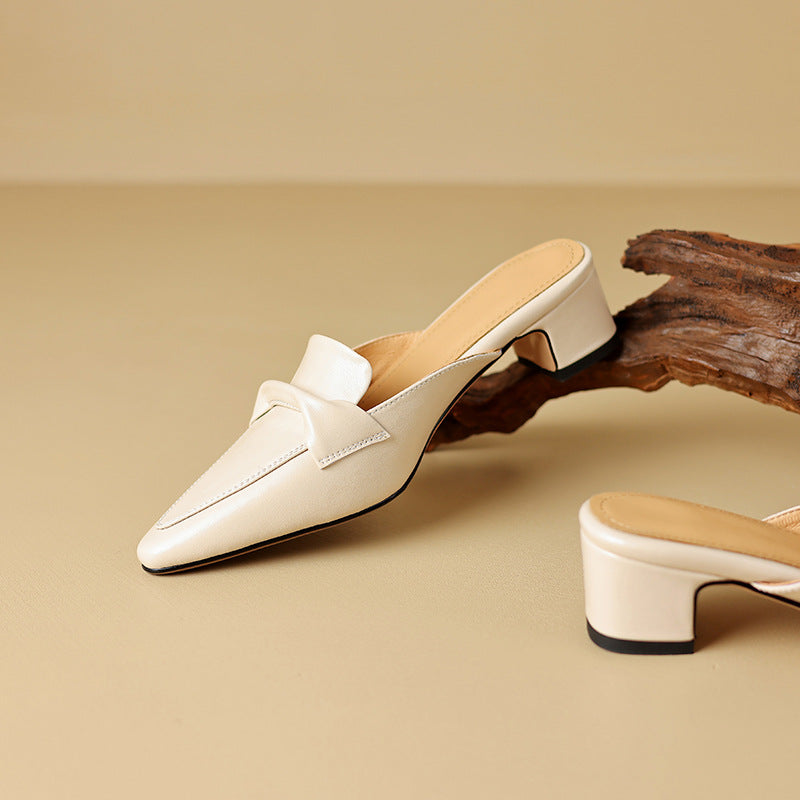 Marloe | Mules de cuero con punta afilada