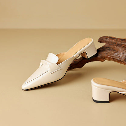 Marloe | Mules de cuero con punta afilada