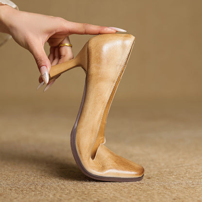 Elviera | Zapatos de salón cuadrados de cuero