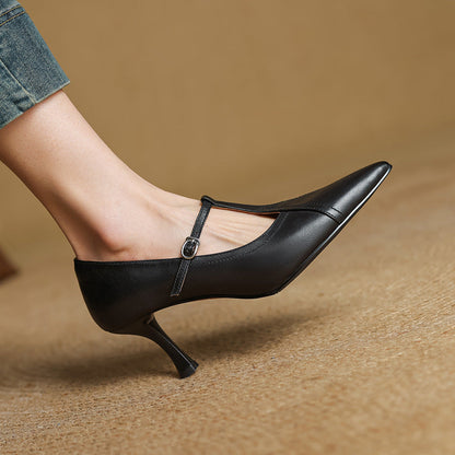 Aveline | Zapatos de salón con tiras en T de cuero