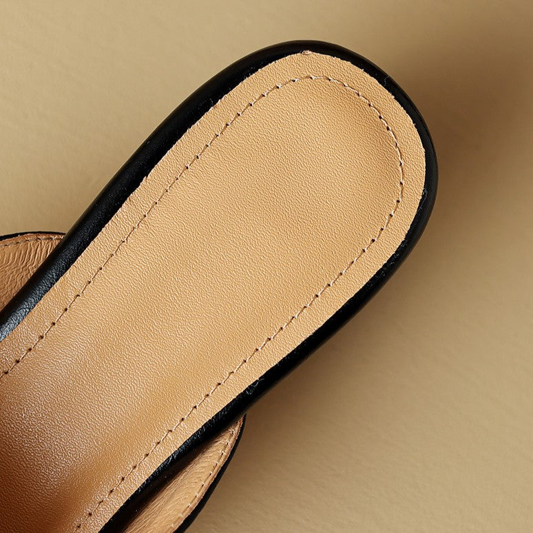 Marloe | Mules de cuero con punta afilada