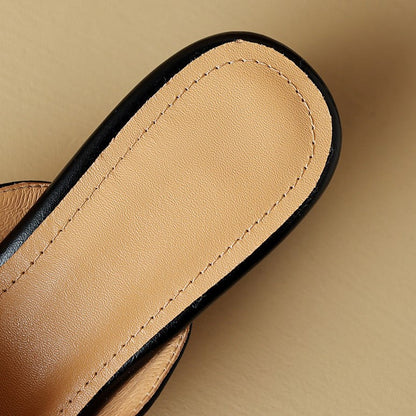 Marloe | Mules de cuero con punta afilada