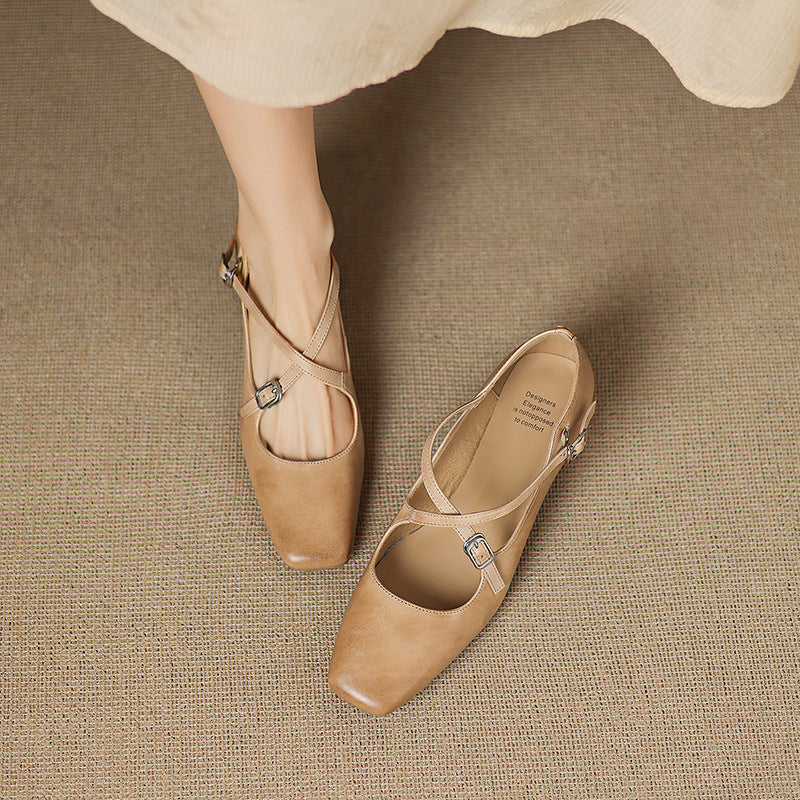 Marvane | Zapatos de tacón bajo de piel