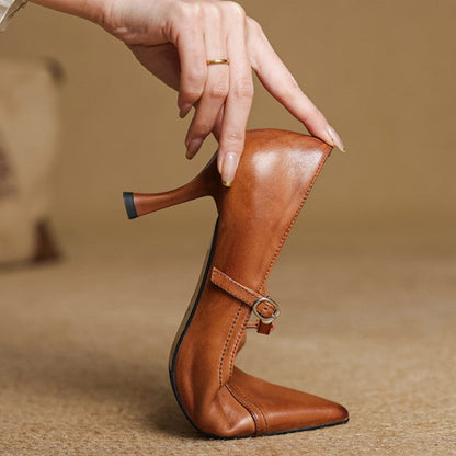 Aveline | Zapatos de salón con tiras en T de cuero