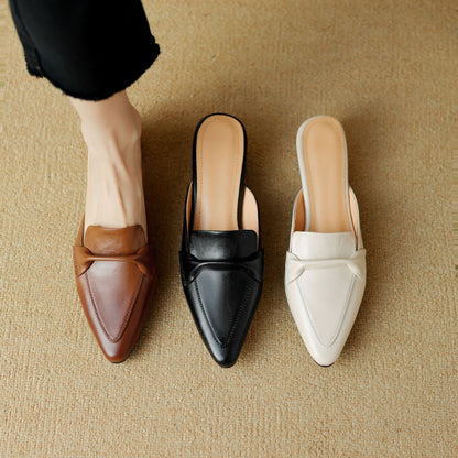 Marloe | Mules de cuero con punta afilada