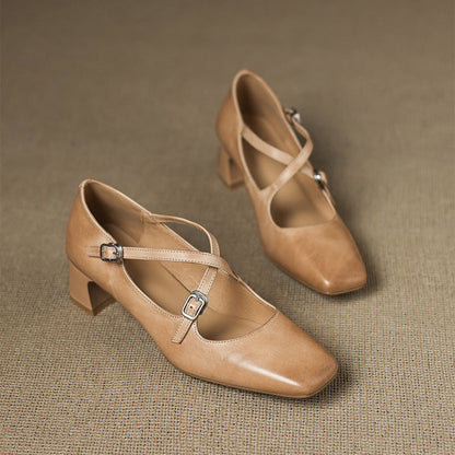 Marvane | Zapatos de tacón bajo de piel