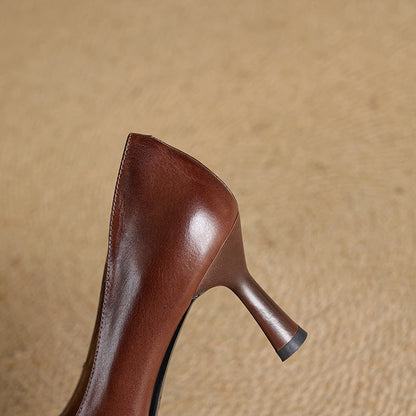Elviera | Zapatos de salón cuadrados de cuero