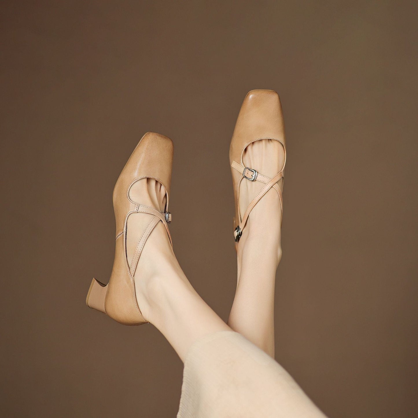 Marvane | Zapatos de tacón bajo de piel