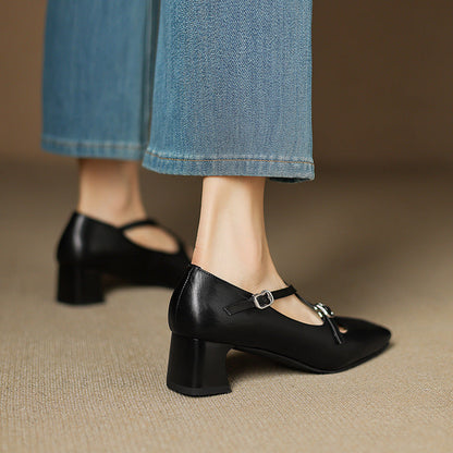 Marvane | Zapatos de tacón bajo de piel