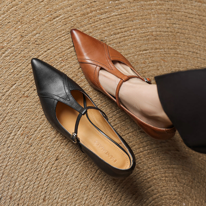 Aveline | Zapatos de salón con tiras en T de cuero