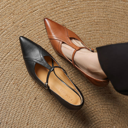 Aveline | Zapatos de salón con tiras en T de cuero