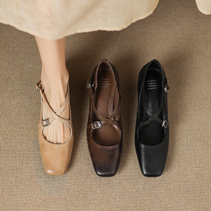 Marvane | Zapatos de tacón bajo de piel