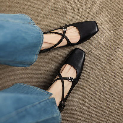 Marvane | Zapatos de tacón bajo de piel
