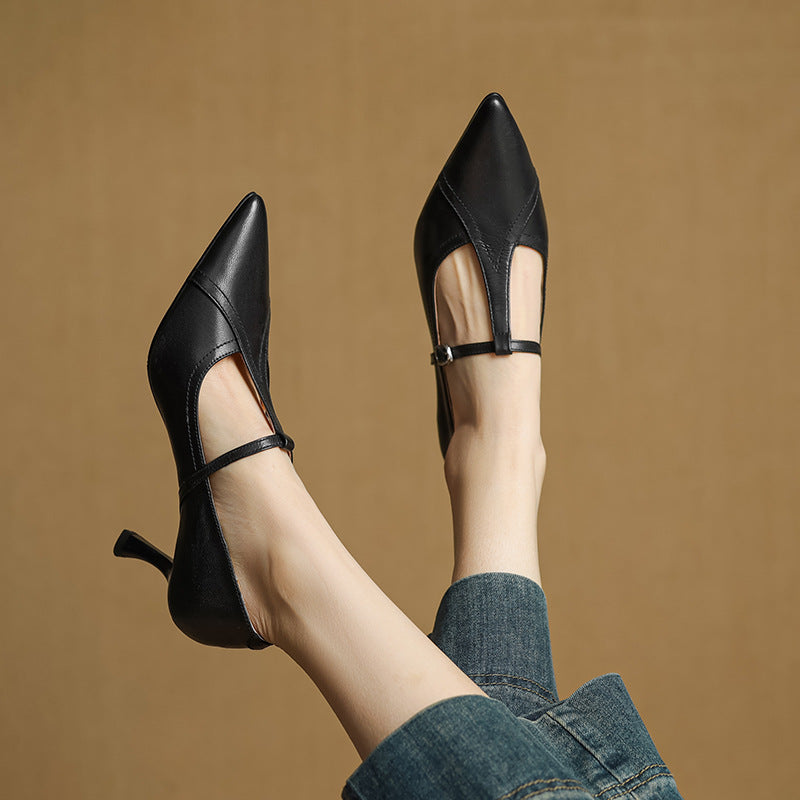 Aveline | Zapatos de salón con tiras en T de cuero