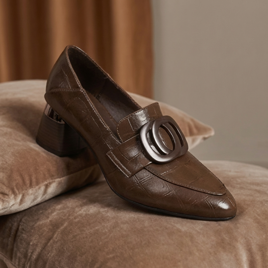 Valora | Mocasines de cuero con tacón