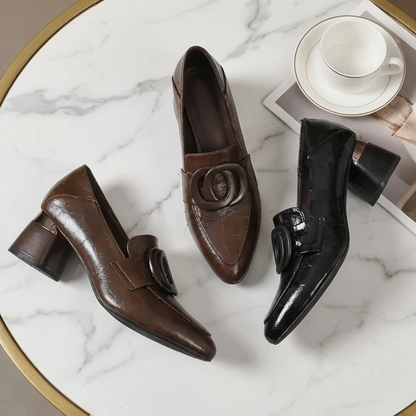 Valora | Mocasines de cuero con tacón