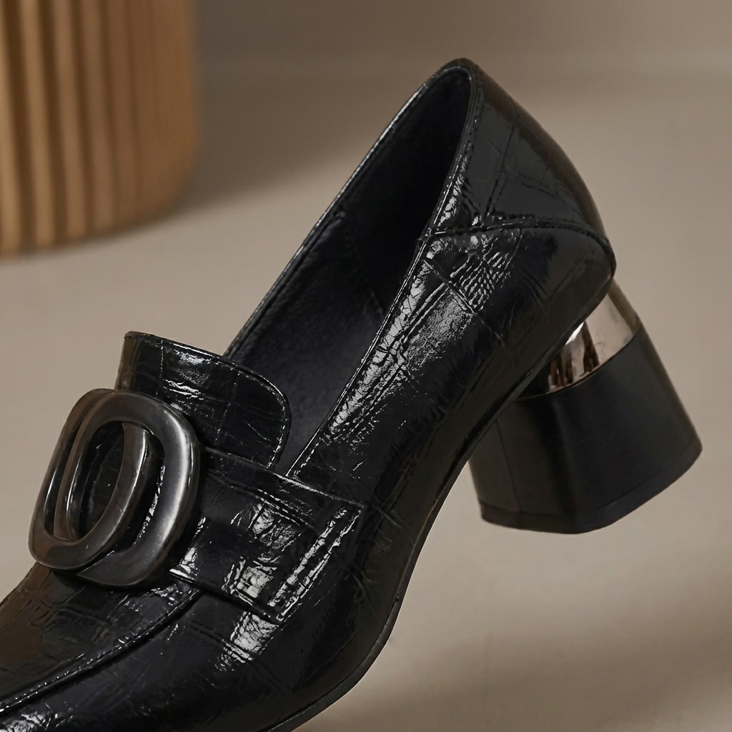 Valora | Mocasines de cuero con tacón