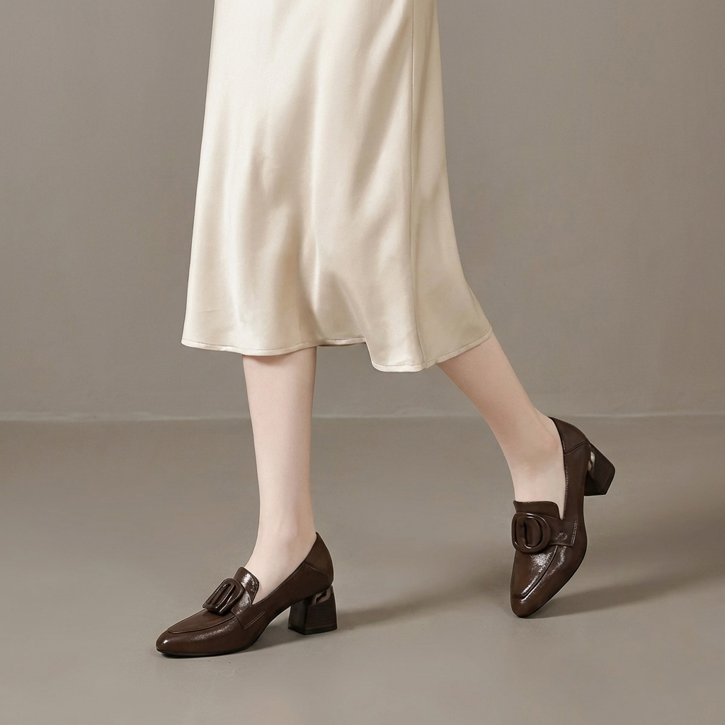 Valora | Mocasines de cuero con tacón