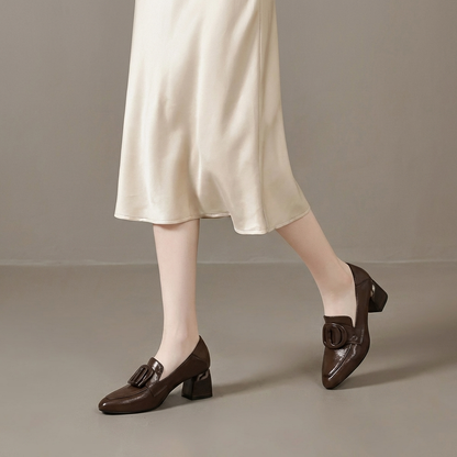 Valora | Mocasines de cuero con tacón