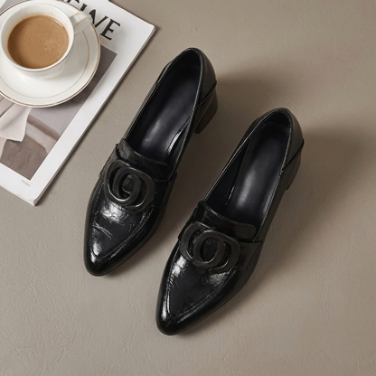 Valora | Mocasines de cuero con tacón