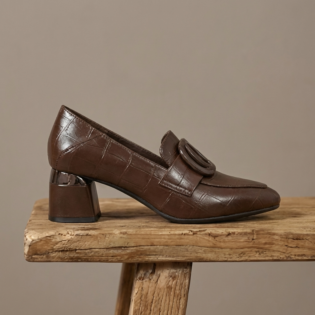Valora | Mocasines de cuero con tacón